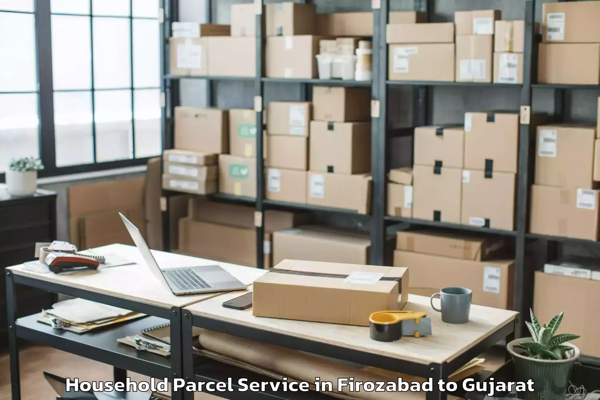 Affordable Firozabad to Visnagar Household Parcel